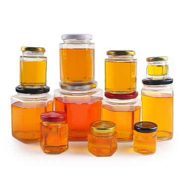 Wholesale Hexagon Shape Sealed Glass Food Storage Jar With Screw Lid