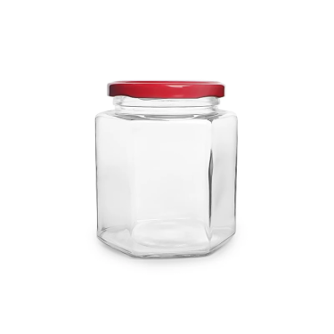 Wholesale Hexagon Shape Sealed Glass Food Storage Jar With Screw Lid