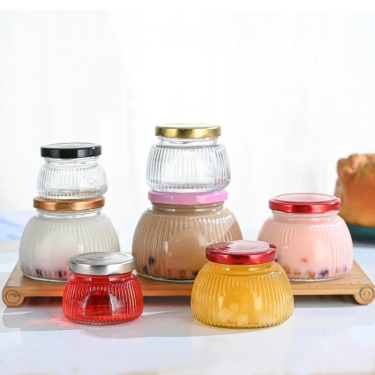 Wholesale Transparent Semi-Circular Shape Sealed Canning Glass Container