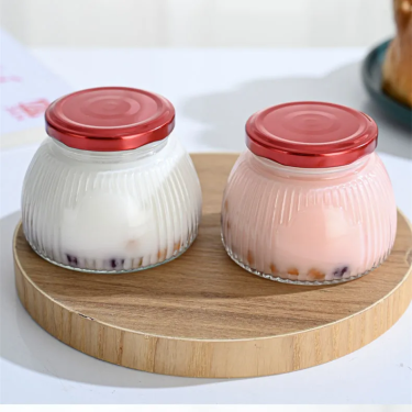 Wholesale Transparent Semi-Circular Shape Sealed Canning Glass Container