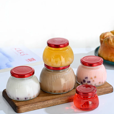 Wholesale Transparent Semi-Circular Shape Sealed Canning Glass Container