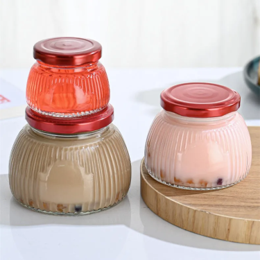 Wholesale Transparent Semi-Circular Shape Sealed Canning Glass Container