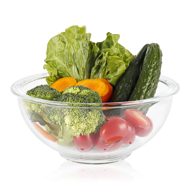 Hot Sale Clear Round Shape Glass Bowl 5 Size of One Set Mixing Salad Bowl