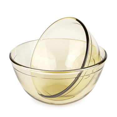 Microwave Safe Heat Resistant Food Storage Amber Borosilicate Round Glass Bowl