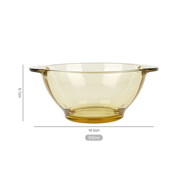 Amber Glass Salad Bowl Microwave Oven Specially Used for Household Family Tableware