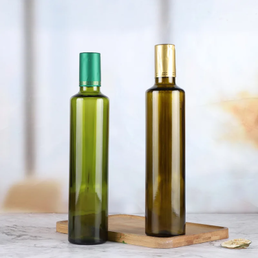 Wholesale 250ml 500ml 750ml Amber Green Round Glass Olive Oil Bottles Cooking Oil Bottles