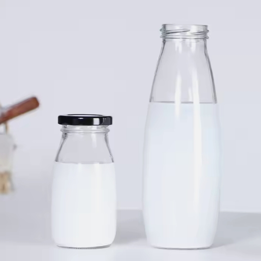 Transparent 200ml 250ml 500ml 1000ml 1 Liter Empty Milk Glass Bottles Various Sizes for Convenient Storage