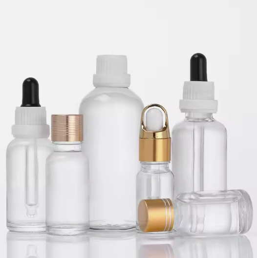 10ml 15ml 20ml 30ml 50ml 100ml clear round glass essential oil dropper bottle with childproof cap