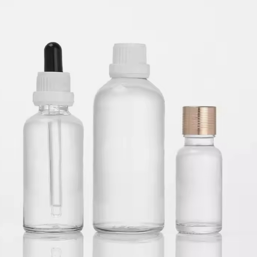 10ml 15ml 20ml 30ml 50ml 100ml clear round glass essential oil dropper bottle with childproof cap