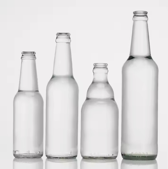 Custom clear 250ml 275ml 330ml 500ml beer glass bottle Sparkling beverages bottle with crown cap