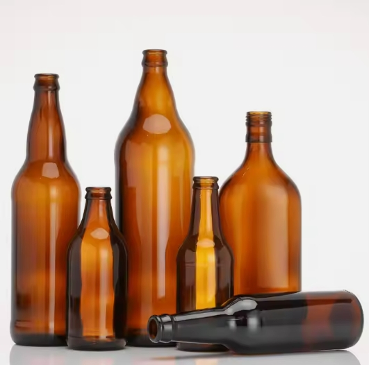 New 250ml 330ml 500ml 1000ml amber glass beer bottle with crown cap