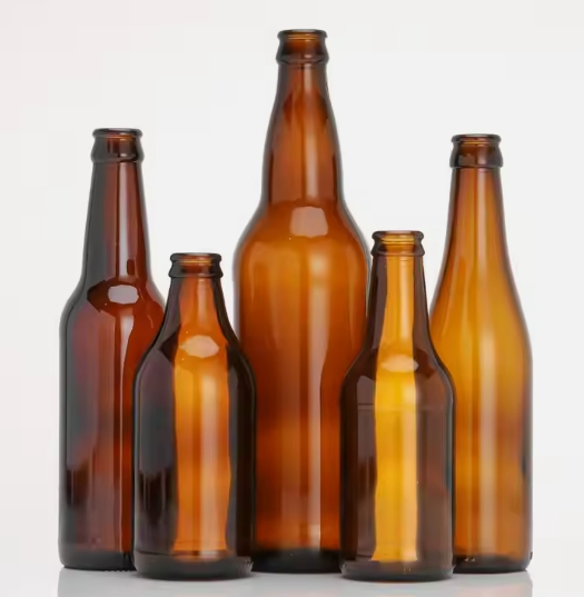 New 250ml 330ml 500ml 1000ml amber glass beer bottle with crown cap