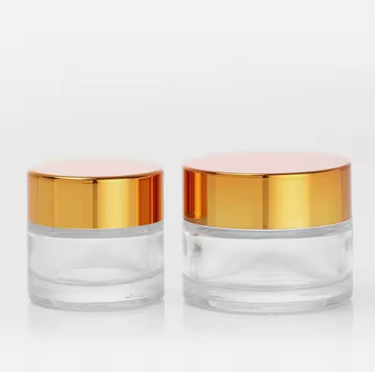 5g 10g 15g 20g 30g 50g 100g glass cosmetic jar with gold and silver lid