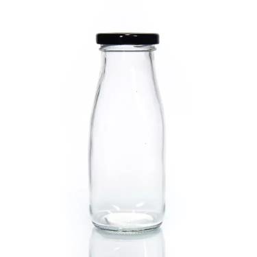 Wholesale Clear Empty 200ml to 1000ml Yogurt Juice Milk Glass Bottles With Screw Lid