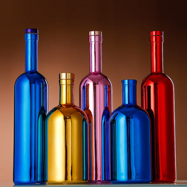 Customized Colored Electroplating Wine Glass Bottles for Vodka Whisky