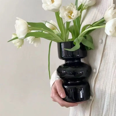 Customize Color Nordic Vintage Cylindrical Bud Vase Hand Blown Glass Flower Vases