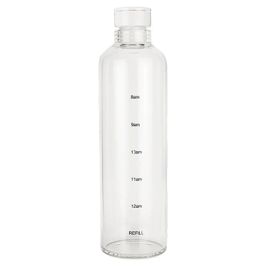 300ml 500ml 750ml Transparent High Borosilicate Time scale Glass Drinking Water Bottle