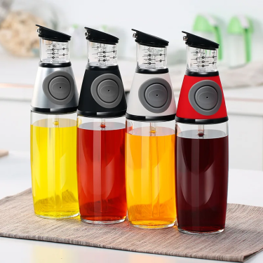 Kitchen Tools Clear Glass Bottle Oil Dispenser with Measurement Scale