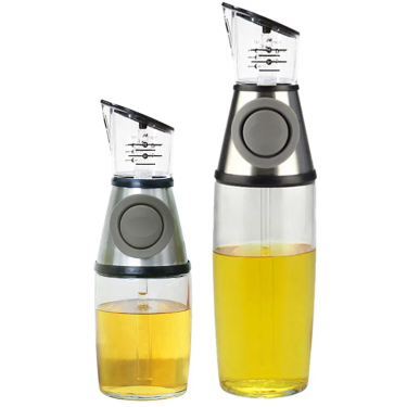 Kitchen Tools Clear Glass Bottle Oil Dispenser with Measurement Scale