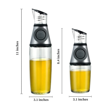 Kitchen Tools Clear Glass Bottle Oil Dispenser with Measurement Scale