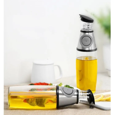 Kitchen Tools Clear Glass Bottle Oil Dispenser with Measurement Scale