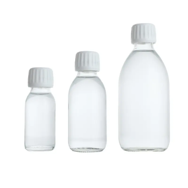 Transparent pharmaceutical health care medicine oral liquid syrup glass enzyme bottle