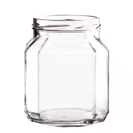 Clear 314ml Quadro Gourmet Glass Jar for Food Honey Sauce Chutney Jam