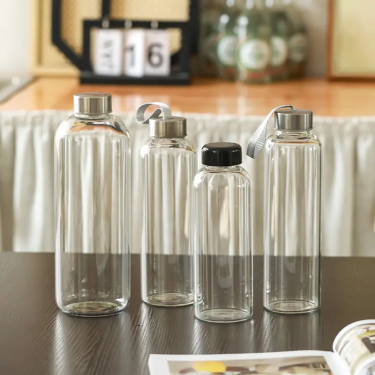 480ml 550ml 750ml 1L High Borosilicate Glass Water Bottle Drinking Glass Bottle With Cap