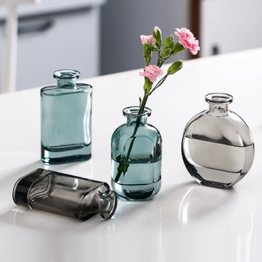 Customized color creative small vase home decor fragrance glass bottle