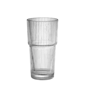 600ml Vintage Style Vertical Stripe Large Capacity Coffee Drink Glass Cup