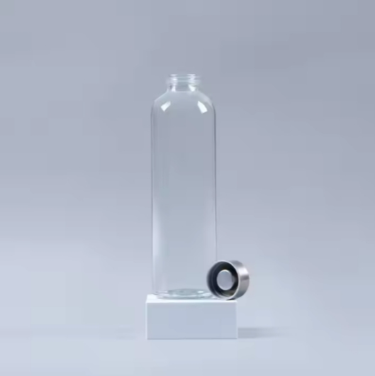 Real time Translation Introduction to Wide Mouth Transparent Glass Sports Water Bottle