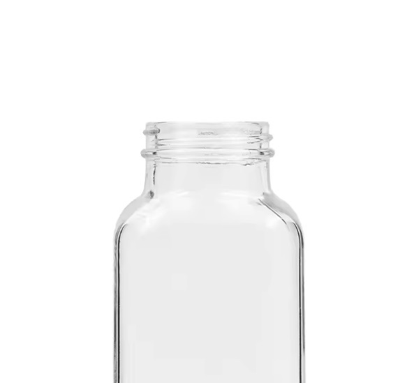 16oz empty juice juicy beverage glass bottle with plastic cap