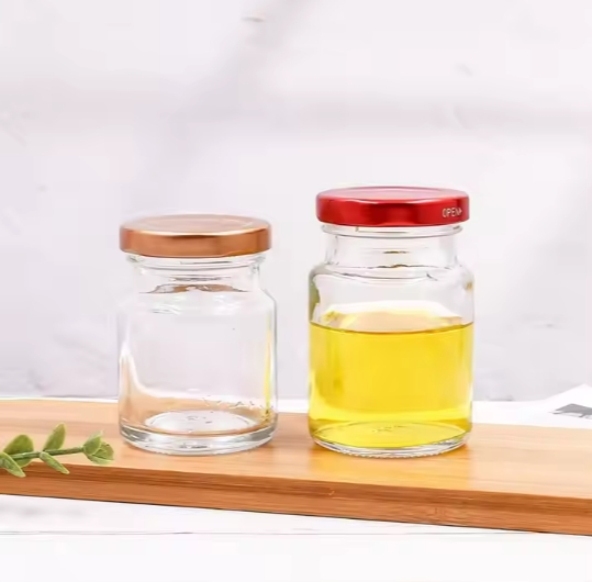 long neck brimful capacity 65ml 85ml 115ml round clear canned food honey glass jar with tinplate lid