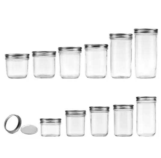 120ml 200ml 250ml 300ml 350ml 400ml 450ml 600ml 650ml caviar jar mason cup hot sauce jam glass jars with curled tinplate lid