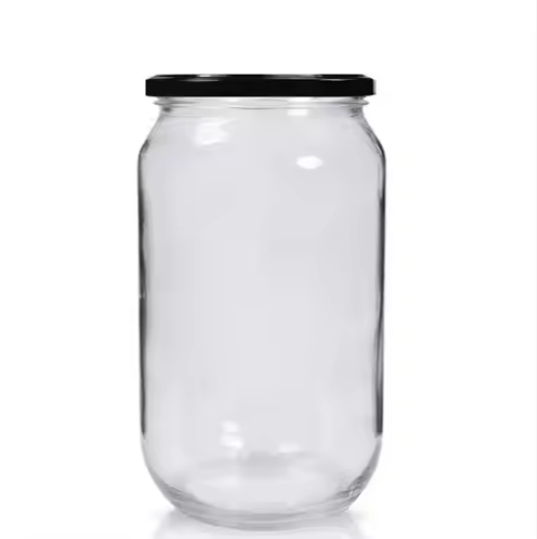 Large capacity with Short lid 1050ml 1L 32oz Food Jar Canning Preserving Pickle Glass Jar With 82mm Twist Off Lid