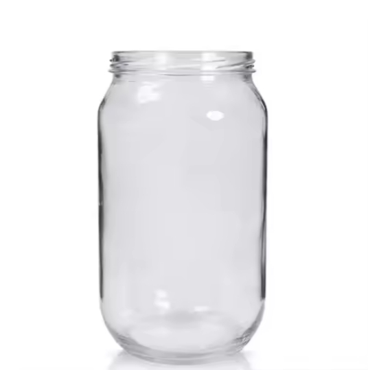 Large capacity with Short lid 1050ml 1L 32oz Food Jar Canning Preserving Pickle Glass Jar With 82mm Twist Off Lid