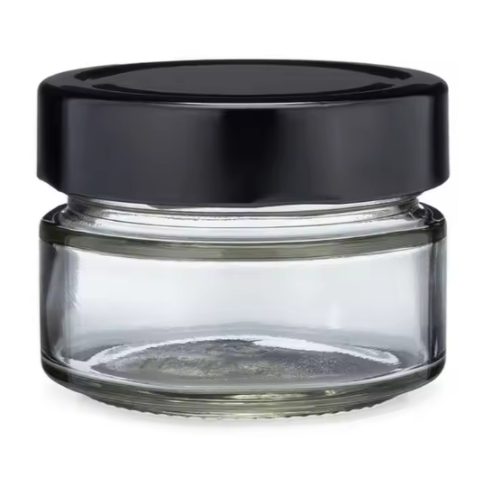 Empty Clear Small 120ml 4oz Storage Jar Straight Side Food Glass Jar Container For Packaging Bird’s nest coconut oil Honey jam Jelly With Deep Metal Lid