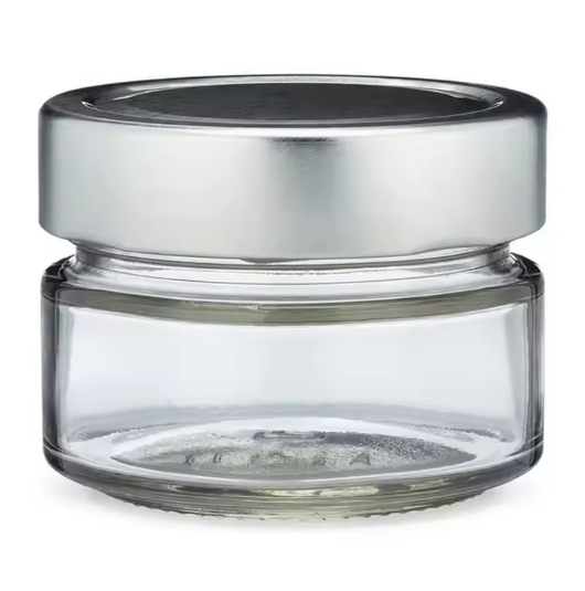 Empty Clear Small 120ml 4oz Storage Jar Straight Side Food Glass Jar Container For Packaging Bird's nest coconut oil Honey jam Jelly With Deep Metal Lid