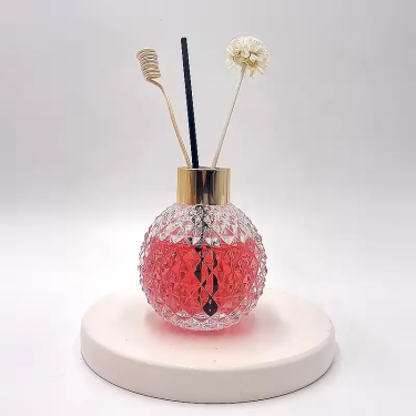 Refillable Empty Custom Color Ball Shape Aroma Oil Diffuser Glass Bottle