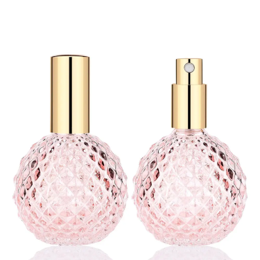 Luxury Diamond Embossed Ball Shape Spray Glass Empty Perfume Pump Bottle