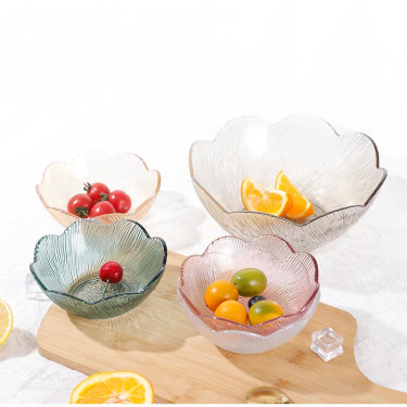 High Quality Creative Colored Fruit And Vegetable Glass Salad Bowl