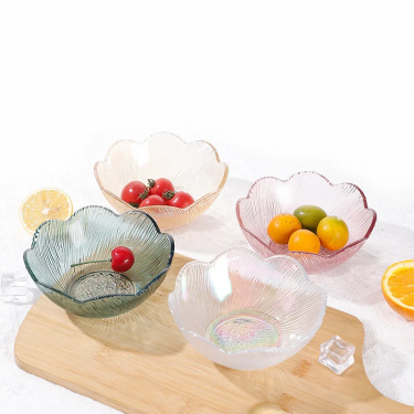 High Quality Creative Colored Fruit And Vegetable Glass Salad Bowl