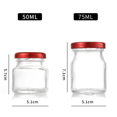 wholesale 50ml 75ml Food glass jar container for edible bird’s nest honey jam with tinplate lid