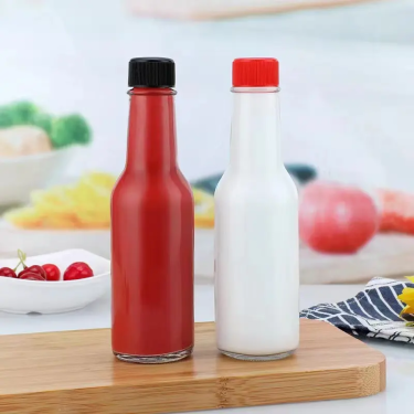 Bulk 5oz 8oz Chili Sauce Salad Ketchup Glass Bottle With Plastic Lid