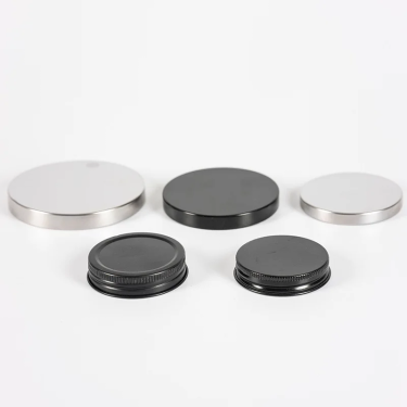 Wholesale different style aluminum lids black golden siliver metal screw caps for glass bottles