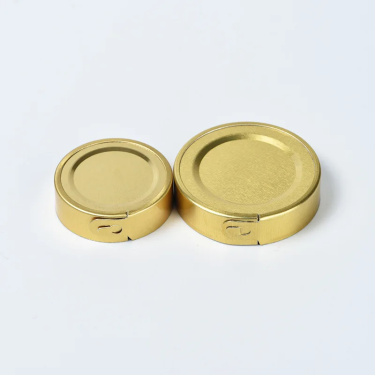 High quality 38mm 48mm bird nest clam oil light gold color glass jar lid easy open tear-off metal lid