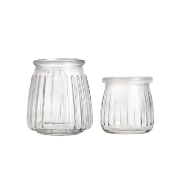 Wholesale 100ml 150ml Clear Empty Food Grade Yogurt Pudding Dessert Glass Jars With PE Lids