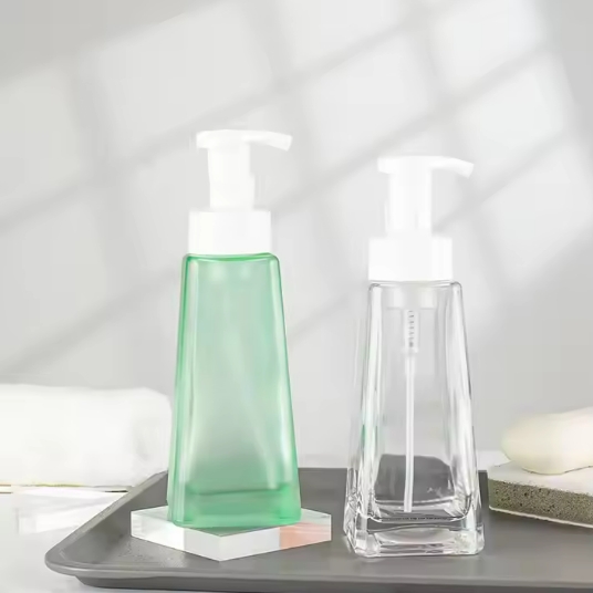 wholesale custom square empty shampoo bathroom pump bottles with pump