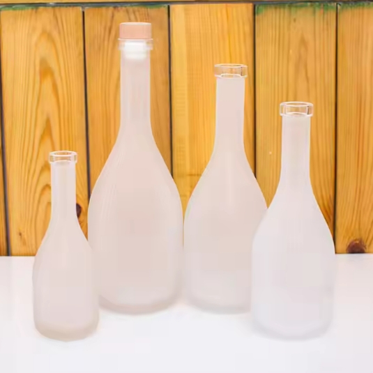 Inventory Wholesale Clear Grain Empty Glass Wine Bottle Fruit Wine 375ml Wine Bottle 250ml 375ml 500ml