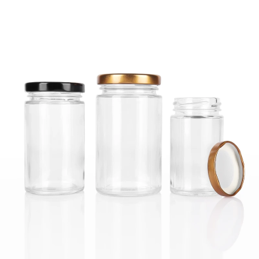 Wholesale 100ml 150ml 200ml Clear Empty Round Glass Jars with Airtight Metal Lid